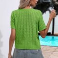 thumbnail image 4 of Annhoo Summer Short Sleeve Shirts for Women Casual Knit Round Neck Sweater Tops Fashion Comfy Solid Blouse Tees, 4 of 4