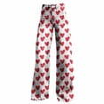 thumbnail image 4 of Delayuji Women's Pants Heart Printed Casual Wide Leg Pants Valentine's Day, 4 of 4