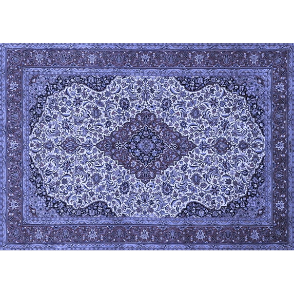 Ahgly Company Indoor Rectangle Medallion Blue Traditional Area Rugs, 2' x 3'