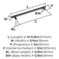 thumbnail image 6 of Amerock Bar Pulls 12 inch (305mm) Center-to-Center Matte Black Appliance Pull, 6 of 8