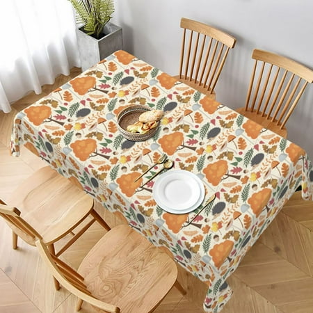 

Table Cloth Rectangle Table Autumn With Hedgehog Tablecloth 60 x 90 Inch Wrinkle Resistant Decorative Fabric Table Cover for Dining Party Indoor Outdoor