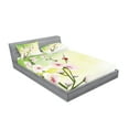 thumbnail image 2 of Ambesonne Floral Fitted Sheet & Pillow Sham Set, Blossoms Ladybugs Spring, Full, Green Pink, 2 of 2