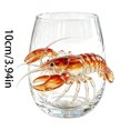 thumbnail image 2 of 3D Stemless Wine Glass,Ocean Animal Clear Glass Cup, 350 ml,Borosilicate Breaken-proof,  Art Gift Glass for Ocean Lovers & Collectors, 2 of 6