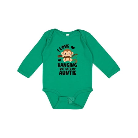 

Inktastic Monkey I Love Hanging out with My Auntie Gift Baby Boy or Baby Girl Long Sleeve Bodysuit