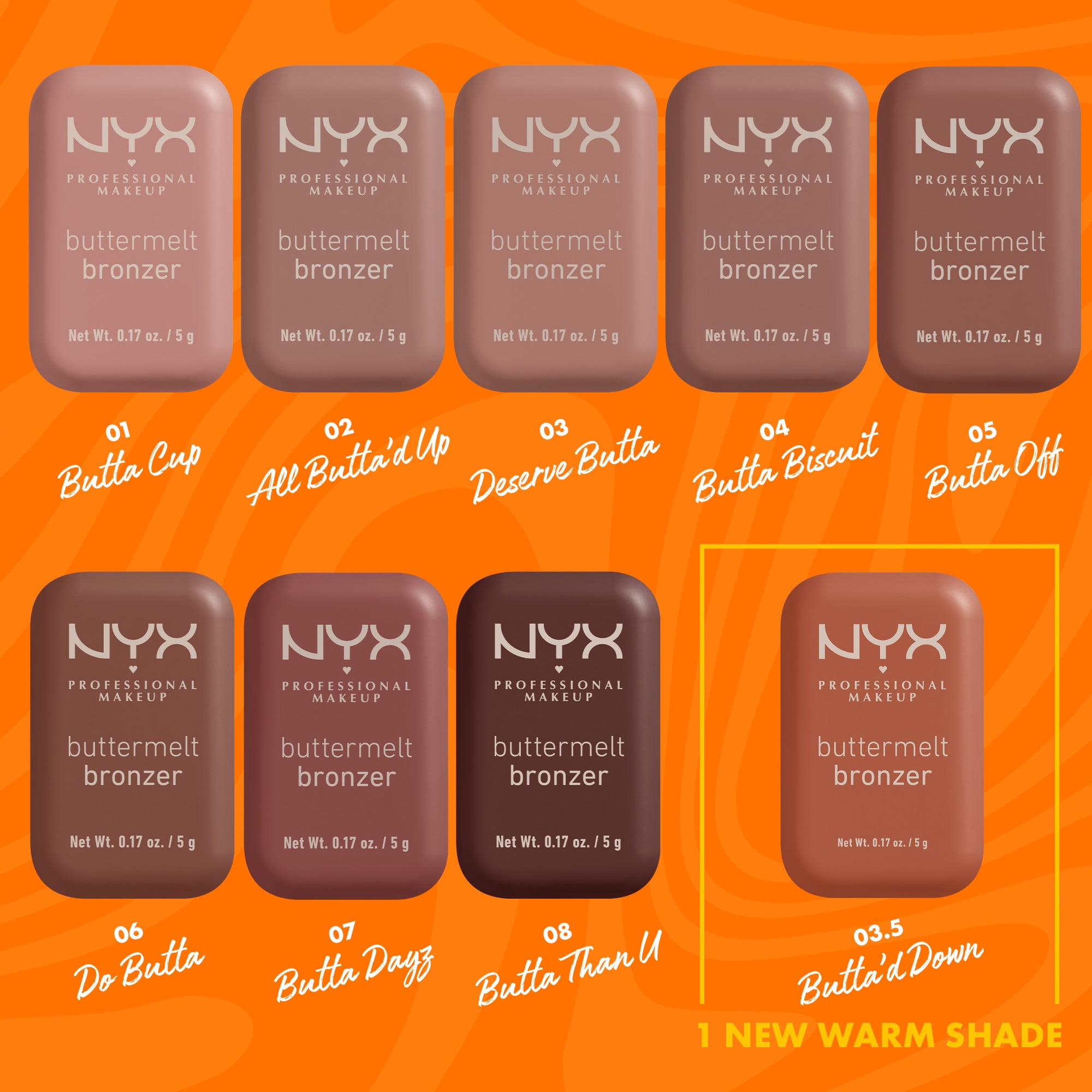 Buttermelt Powder Bronzer NYX Professional Makeup, 12hr wear, NYX PRO. MAKEUP NYX BUTTRMLT BRONZR