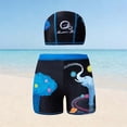 thumbnail image 3 of Tauxra Men's Swim Trunks with Elephant Print Elastic Waist 2 In 1 Quick Dry Swimsuit Set with Drawstring for Men, 3 of 3