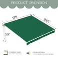 thumbnail image 4 of Aecojoy 13' x 10' Green Manually Retractable Patio Awning, UV Resistant, 4 of 9