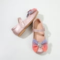 thumbnail image 5 of LNMQLPDBS Toddler Girl Dress Shoes Gradient Tulle Bowknot Decoration Shining Dance Shoes Adjustable Band Flat Anti-Slip Loafers Shoes Girls Princess Shoes for Wedding Party Pink 3.5 Years, 5 of 8