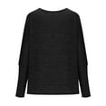 thumbnail image 3 of Mifsaly Women Cutout Long Sleeve Tops Oversized V Neck Going Out T-Shirts Casual Loose Fit Blouse Office Hollow-Out Spring Fall Shirts Black, 3 of 6