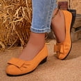 thumbnail image 6 of ZACPNCV Womens Plus Size Suede Wedge Flats Round Toe Bow Design Comfort Casual Shoes Summer, 6 of 9