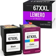 LemeroUtrust Replacement for HP 67XL 67 XL Ink Cartridge for DeskJet 2755 2722 2724 Plus 4155 4152 4140 Envy Pro 6455 6475 Envy 6055 6052 Printer (Black Color, 2-Pack)