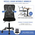 thumbnail image 4 of NiamVelo Armless Mesh Office Chair Adjustable Ergonomic Desk Chair with Casters, Mid Back Swivel Rolling Executive Task Chair for Home Office, Black, 4 of 7