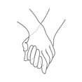 thumbnail image 2 of Artographie Studio 24x32 White Modern Wood Framed Museum Art Print Titled - Holding Hands Lines, 2 of 4