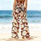 thumbnail image 4 of Pantalones de playa de gasa ligeros para mujer con protección solar, pantalones anchos de estilo bohemio estampados, blusa para mujer, 4 of 7
