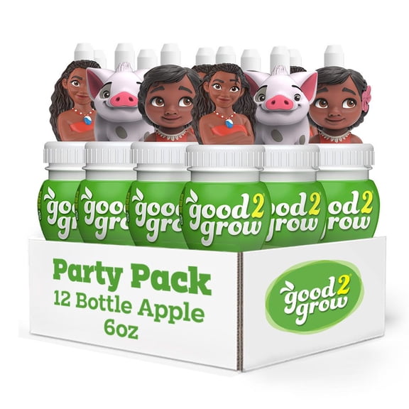 good2grow Disney Moana 100% Apple Juice Party Pack, 6 fl oz Bottles (Pack of 12)