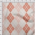thumbnail image 4 of oneOone Velvet Dark Peach Fabric Argyle Sewing Material Print Fabric By The Yard 58 Inch Wide, 4 of 4