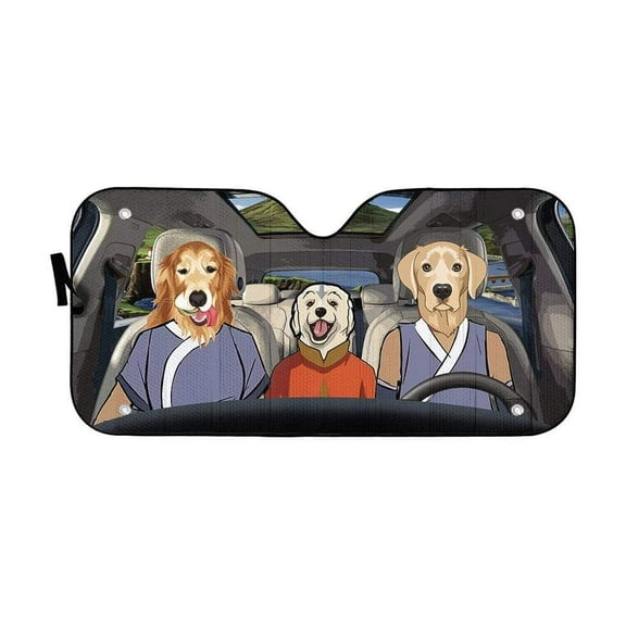 3D Retriever Avatar Flag Windshield Sunshade Universal Fit Cars Suv Truck