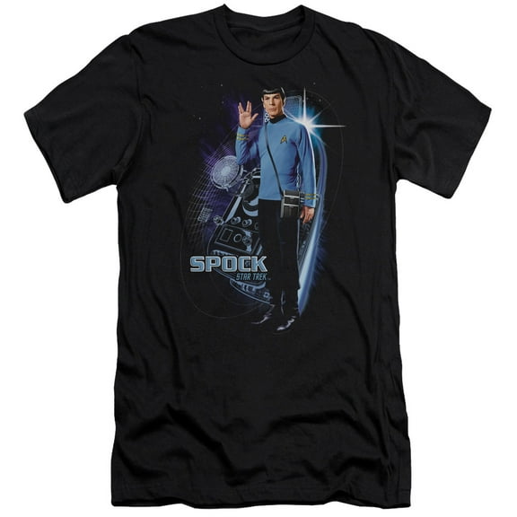 Star Trek Galactic Spock Premium Canvas Adult Slim Fit 30/1 T-Shirt Black