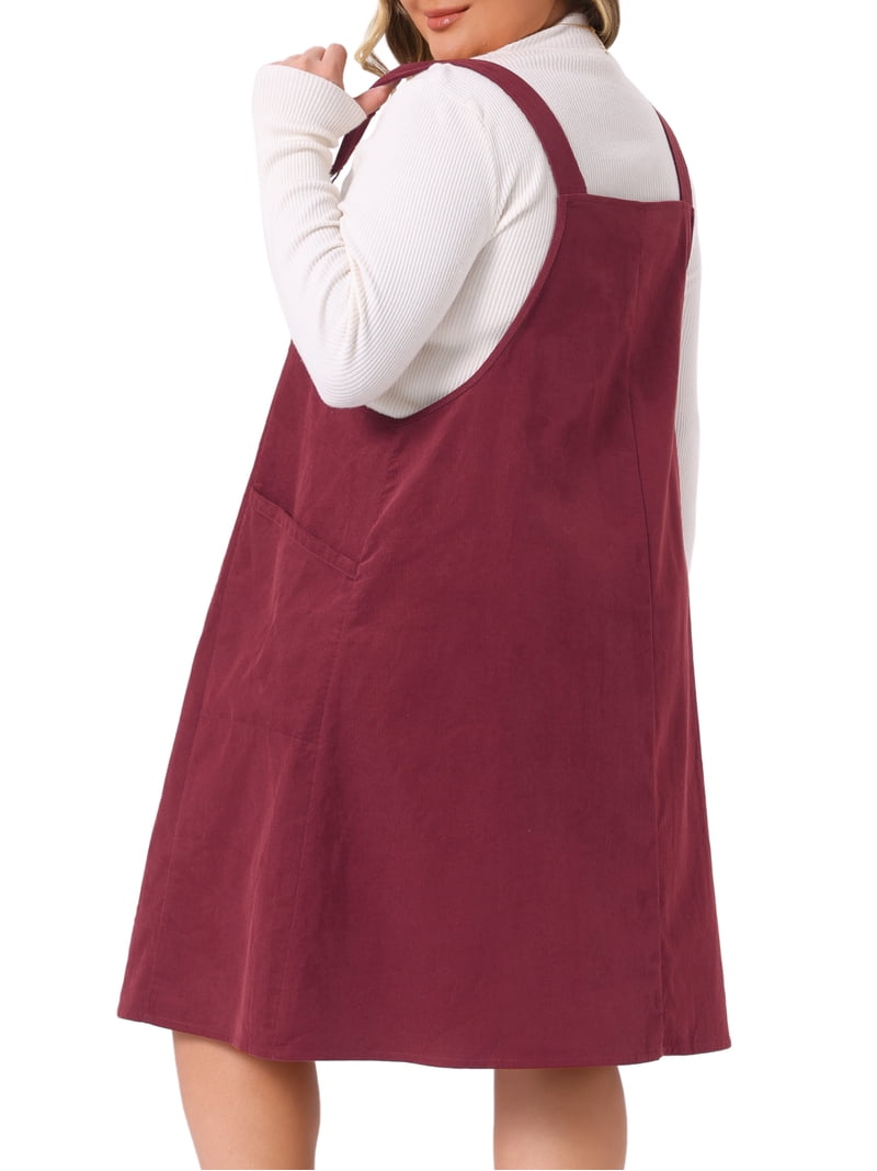 burgundy cord pinafore dress Burgundy Cord Sleeveless Chiara Pinafore Mini Dress