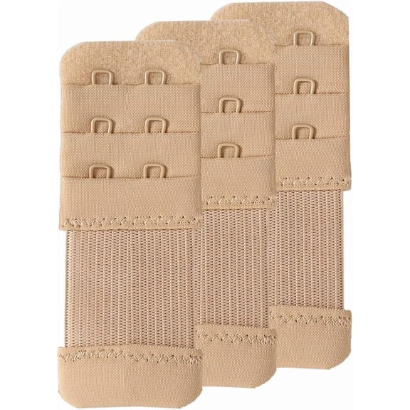 Women's Bra Extenders 2 Hook 1/2 Inch, Skin Color, Soft Stretchy Back Bra Extension Strap
