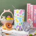 thumbnail image 5 of Easter Tumbler with Lid and Straw Easter Egg Bunny Stainless Steel Cup Colorful Rabbit Pastel Tumbler Cup Travel Coffee Mug for Easter Spring Decor Gift Supplies, 5 of 6