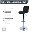 thumbnail image 2 of Set 4 Bancos Altos Ajustable Con Respaldo Para Barra Cocina negro, 2 of 8