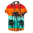 thumbnail image 6 of Hesxuno Men Beach Casual Button Down Shirts Palm Tree Printed Short Sleeve Shirt Big and Tall Summer Tops Funky Hawaiian Party Shirts Breathable Lightweight Resort Wear Shirts Red XL, 6 of 8