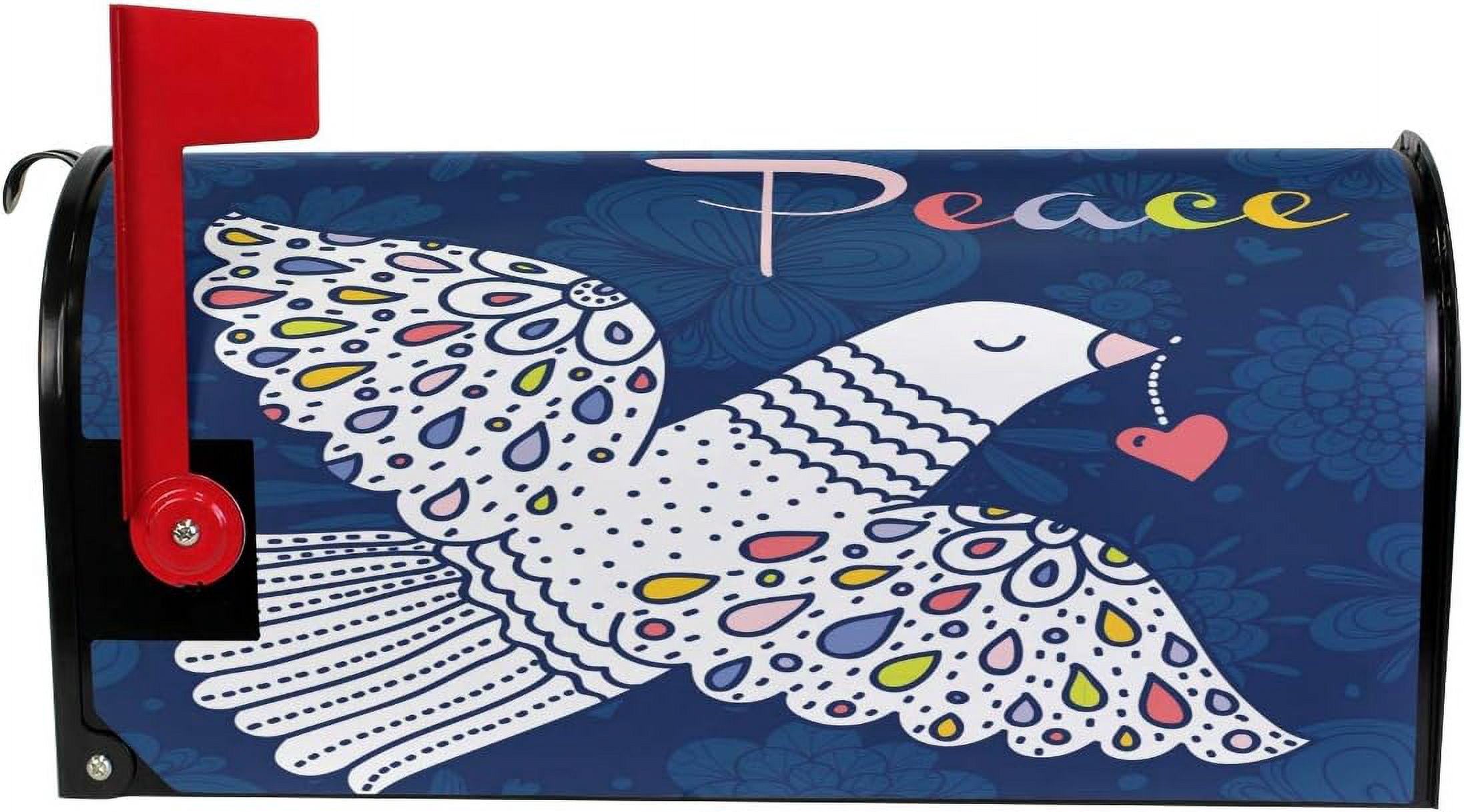 Love Peace Cute Dove Magnetic Mailbox Cover MailWraps Garden Yard Home Decor for Outside Standard Size-18"x 20.8"\u2026