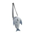 thumbnail image 3 of Bolsa de playa con forma de tiburón para niños, bolsa para recoger conchas, accesorios de natación, multifuncional para guardar juguetes de arena, 9.8 Gris, 3 of 8