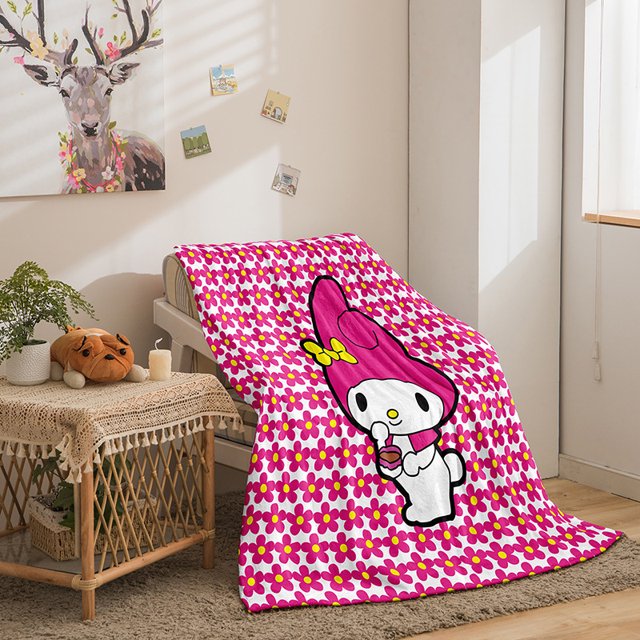 Kuromi Cartoon Series Single-Sided Flannel 3D Digital Printing Blanket Cover