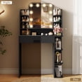 thumbnail image 2 of makeapile makeapile 1 Piece Adult Contemporary LED Lights Vanity Table Set Black Solid Color, 2 of 8