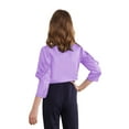 thumbnail image 4 of Alvivi Girls 3D Flower Bolero Sequin Open Front Cardigan Sparkly Long Sleeve Ruffled Shrug Cover Up Lavender 4, 4 of 6