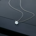 thumbnail image 4 of Gem Stone King 18K White Gold Pendant Necklace 0.75 Ct Round Sky Blue Aquamarine, 4 of 4