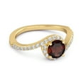 thumbnail image 2 of Genuine 0.25 Ctw Garnet 925 Sterling Silver Yellow Plated Women Valentines Day Gifts Ring, 2 of 3