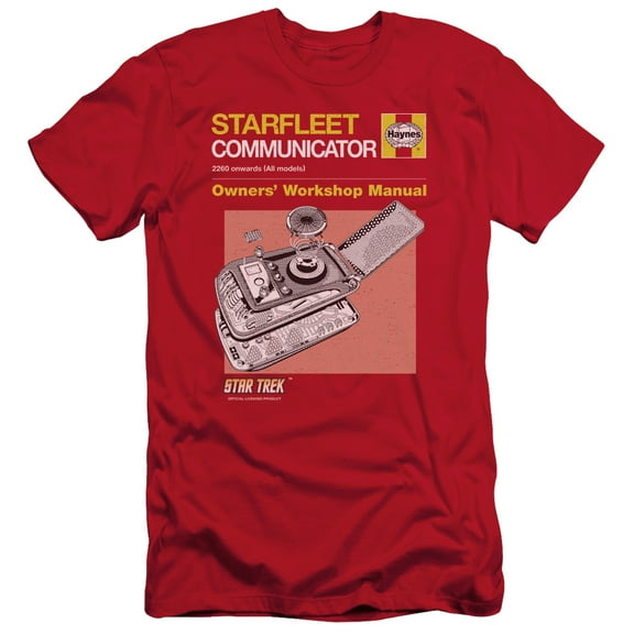 Star Trek Comm Manual Adult 30/1 T-Shirt Red