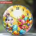 thumbnail image 2 of Decorative Clocks： Spring Time Easter Bunny Sunrise Decorative  Glass Wall Clock ，Round Rabbit  Wall Clock for Homes, Bars, Offices, Man Caves, Garages, And Living Rooms. Also Makes A Great Gift. Sty, 2 of 8