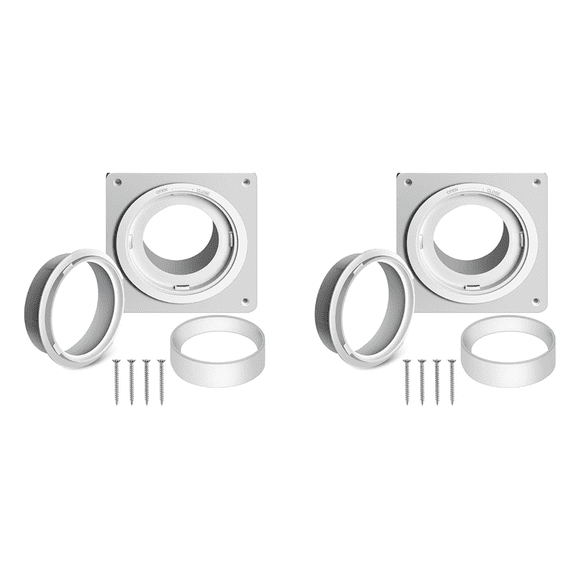 2X Dryer Vent Wall Plate with Hose(4Inch 8 Feet),Twist Lock Dryer Vent Connector Kit,4Inch Dryer Duct Connector Flange A