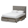 thumbnail image 3 of Skyline Decor Light Grey Fabric Upholstered King Size Storage Bed, 3 of 11