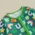 thumbnail image 6 of Odeerbi St. Patrick's Day Baby Boys Girls Clothes Baby Rompers Newborn Long Sleeve Four Leaf Clovers Print Bodysuit Long Crawl Suit 3-12 Months, 6 of 7