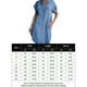thumbnail image 2 of Vestido Vestido con botones para mujer Vestido de mezclilla desgastado de color sólido Vestido de desplazamiento diario Cgtredaw Azul claro T 3EG para Mujer, 2 of 6