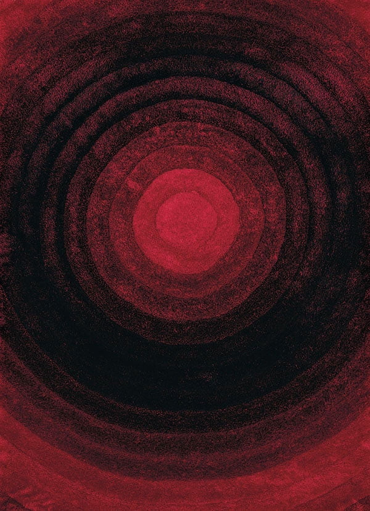United Weavers Veria Abstract Shag Geometric Area Rug, Burnt Red, 5'3" X 7'2"