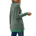 thumbnail image 2 of New Women's Round Neck Color Matching Pocket Long Sleeve Pullover Top Loose Casual T-Shirt, 2 of 3