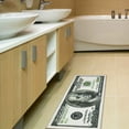 thumbnail image 5 of Ottomanson Machine Washable 100 Dollar Bill Non-Slip Rubberback 17x43 Money Rug, 17" x 43", Green/Multicolor, 5 of 7