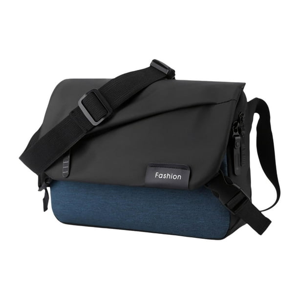 Bolso bandolera para hombre, bolso cruzado a la moda para mujer, para correr, negocios, deportes, caminar Negro Azul Oscuro