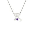 thumbnail image 2 of Delight Jewelry Acrylic 5/16" Purple Heart Silvertone Dream Big Pendant Necklace, 25", 2 of 4