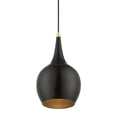 thumbnail image 4 of 49016-68 Livex Lighting Andes - 1 Light Mini Pendant In Urban Style-19.5 Inches Tall and 7.75 Inches Wide-Shiny Black/Polished Brass Finish, 4 of 12