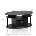 thumbnail image 2 of Mesa de café Furinno Jaya de diseño simple ovalada con papelera de nogal, 2 of 7