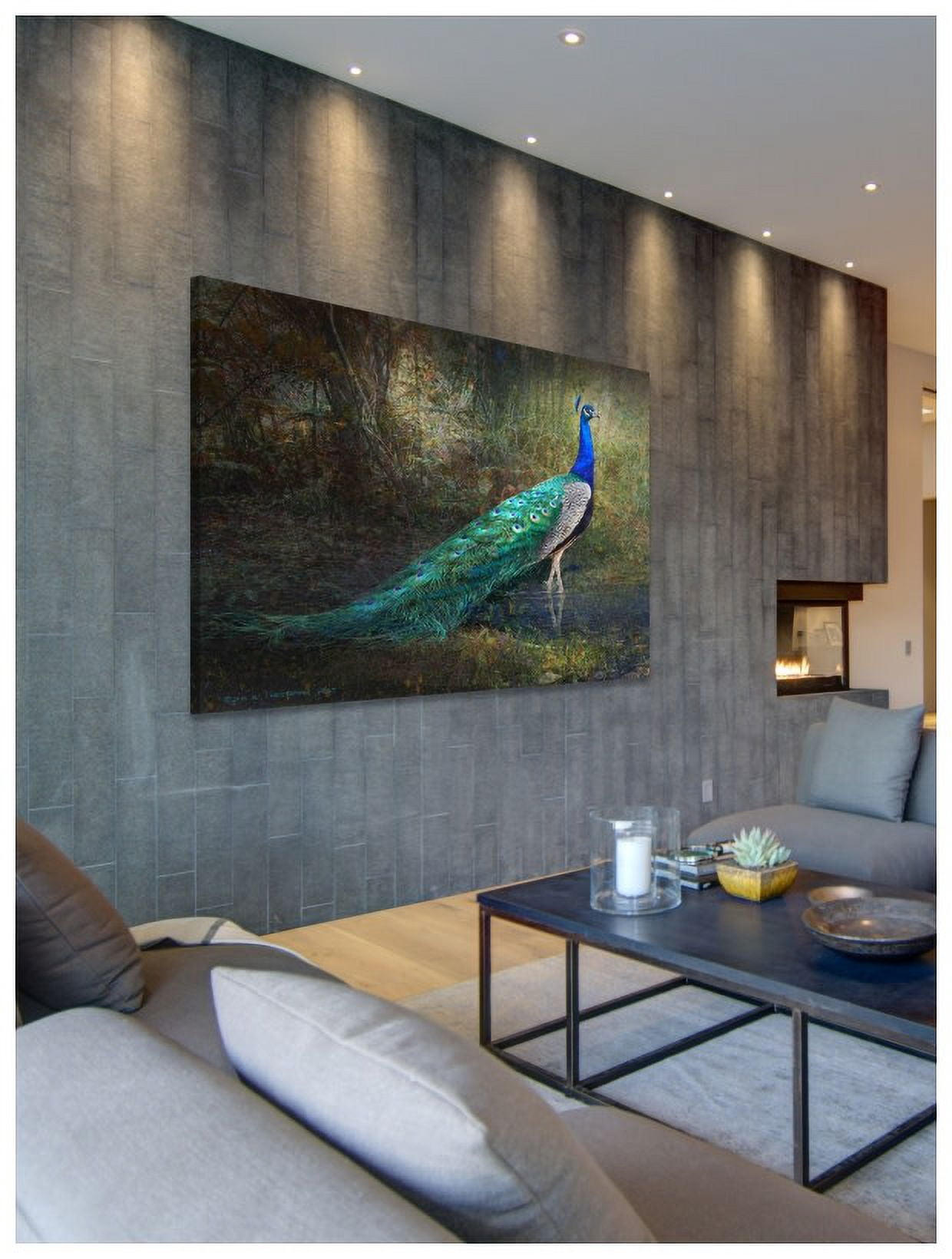 Marmont Hill - "Jungle Stream Peacock" by Chris Vest Painting Print on Wrapped Canvas