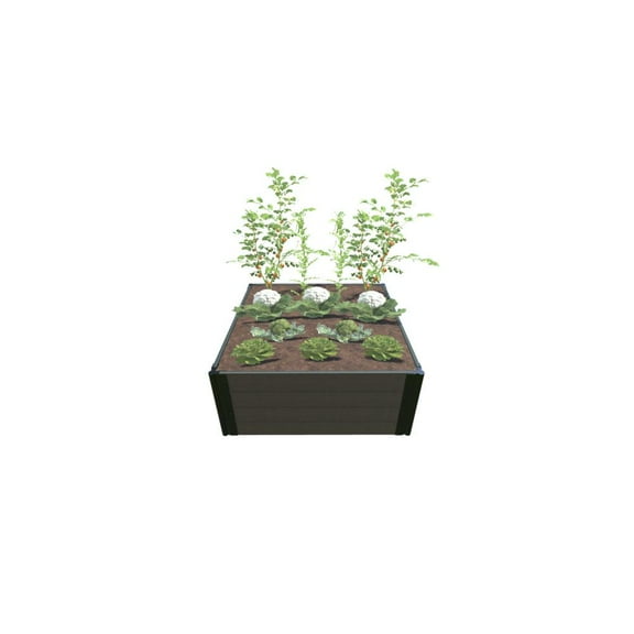 Frame It All Weathered Wood Raised Garden Bed 4' X 4' X 22” – 1” Profile