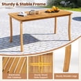 thumbnail image 4 of Gymax 3 Pieces Outdoor Dining Set for 4 People Patio Acacia Wood Table & Bench Set, 4 of 10